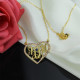 Birthstone Heart Monogram Necklace 18ct Gold Plated