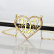 Birthstone Heart Monogram Necklace 18ct Gold Plated