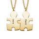 18CT Gold Plated Personalised Couple's Puzzle Necklace	