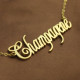 18ct Gold Plated Silver 925 Personalised Champagne Font Name Necklace