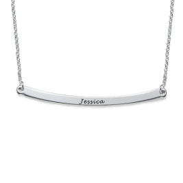 Horizontal Silver Bar Necklace	