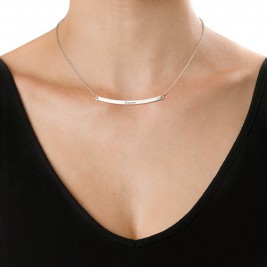 Horizontal Silver Bar Necklace	