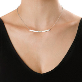 Horizontal Silver Bar Necklace	