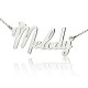 Personalised 18ct White Gold Plated Fiolex Girls Fonts Heart Name Necklace
