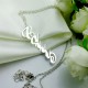 Solid White Gold 18ct Personalised Vertical Carrie Style Name Necklace