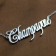 Solid White Gold Personalised Champagne Font Name Necklace