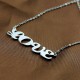 18ct White Gold Plated Capital Puff Font Name Necklace