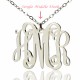 Alexis Bellino Style Monogram Necklace Solid White Gold 18ct