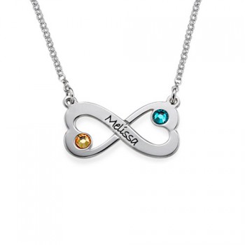 Infinity Heart Necklace with Engraving	