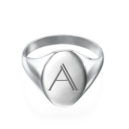 Initial Signet Ring in Sterling Silver