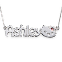 Kitten Nameplate Necklace for Girls	