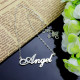 Sterling Silver Script Name Necklace-Initial Full Birthstone