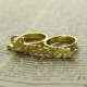 Custom Allegro Two Finger Nameplated Ring 18ct Gold Plated