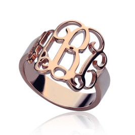 Personalised Rose Gold Monogram Ring