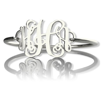 Personalised Monogram Initial Bracelet 1.25 Inch Sterling Silver