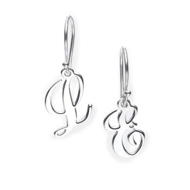 Monogram Initial Dangle Earrings	