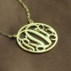 18ct Gold Plated Circle Monogram Necklace