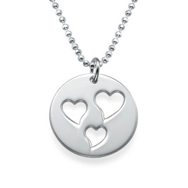 Mother and Daughter Cut Out Heart Necklace Set	