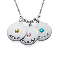 Mother's Disc and Birthstone Necklace	