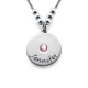 Mother's Disc and Birthstone Necklace	