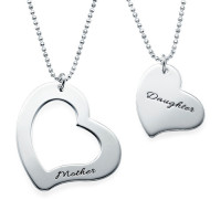 Mum is My Heart Mother Daughter Necklaces