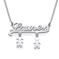 Mummy Name Necklace with Kids Charms	