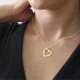 18k Gold Plated 0.925 Silver Engraved Necklace - Heart