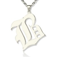 Personalised Initial Letter Charm Old English Sterling Silver