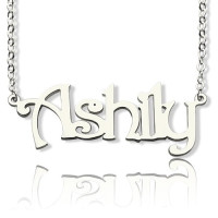 Sterling Silver Harrington Font Name Necklace