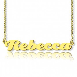 Personalised 18ct Gold Plated Silver Puff Font Name Necklace