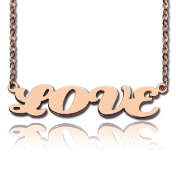 18ct Rose Gold Plated Capital Puff Font Name Necklace