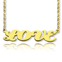 Solid Gold 18ct Capital Puff Font Name Necklace