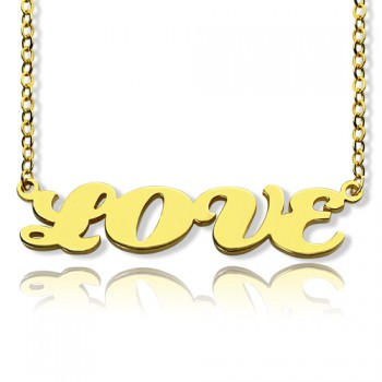 Solid Gold 18ct Capital Puff Font Name Necklace