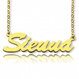 18ct Gold Plated Sienna Style Name Necklace
