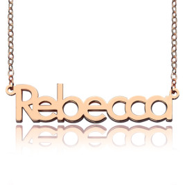 18ct Rose Gold Plated Rebecca Style Name Necklace