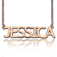 Solid Rose Gold Plated Jessica Style Name Necklace