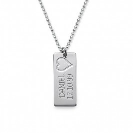 Name Bar Necklace in Silver	
