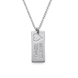 Name Bar Necklace in Silver	