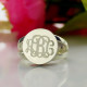 Sterling Silver Circle Monogram Signet Ring