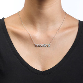 Nameplate Necklace in Lowercase Font