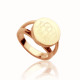 Rose Gold Circle Signet Monogram Ring