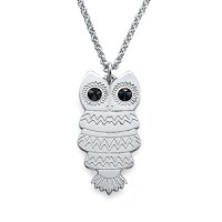 Owl Necklace with Back Engraving