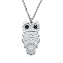 Owl Necklace with Back Engraving