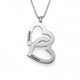 Personalised Heart in Heart Necklace