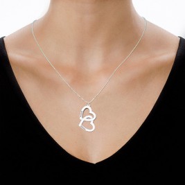 Personalised Heart in Heart Necklace