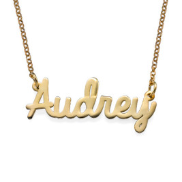 18k Gold Platied Cursive Name Necklace