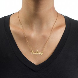 18k Gold Platied Cursive Name Necklace