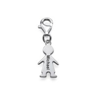 Personalised Silver Boy Pendant on Lobster Clasp	