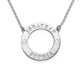 Personalised Silver Karma Necklace with Swarovski