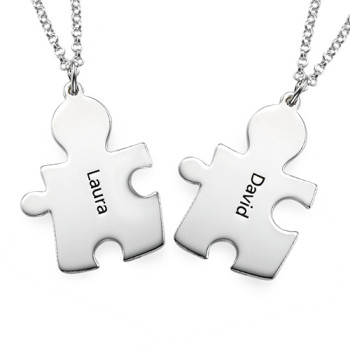 Personalised Silver Puzzle Necklace